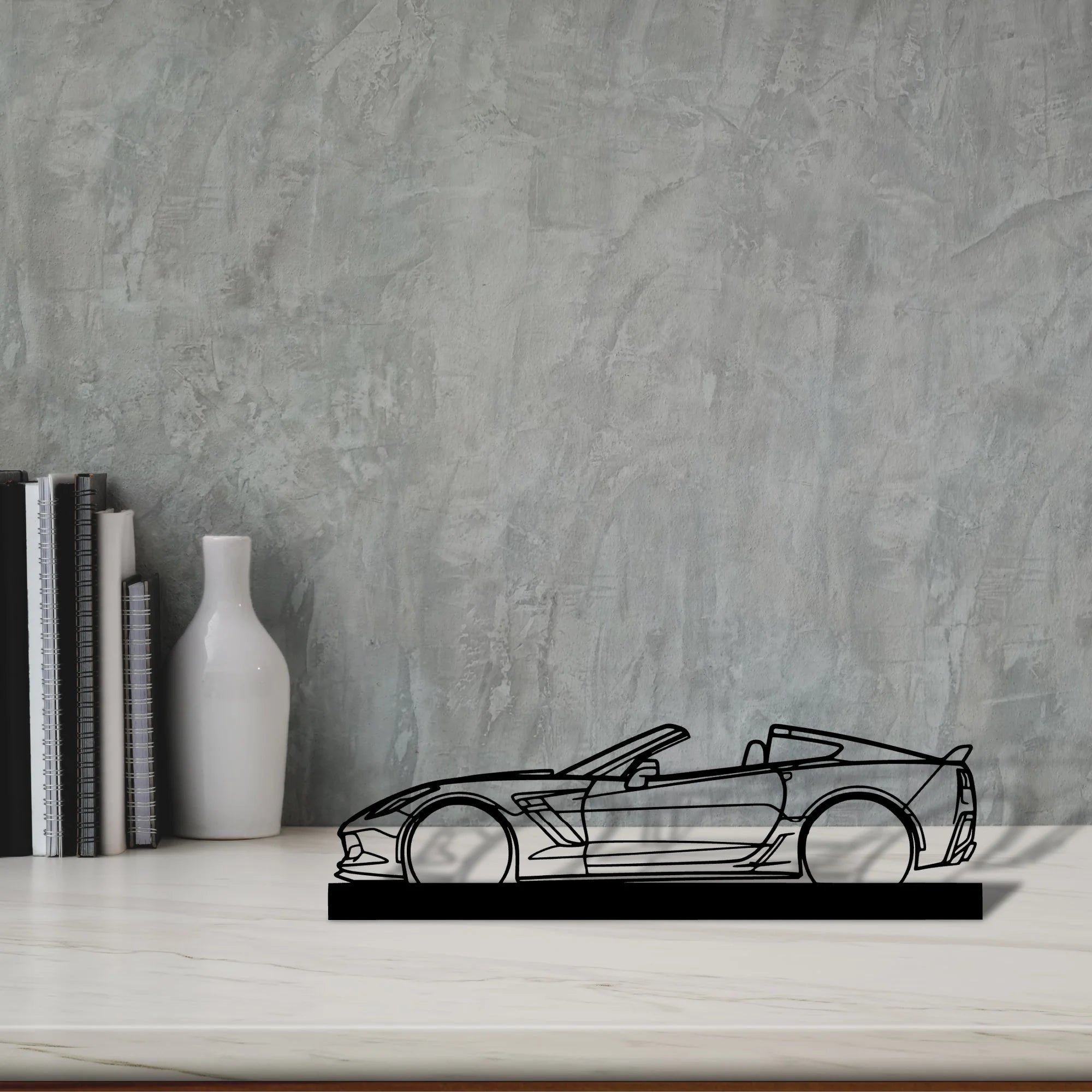 c7-z06-top-off Silhouette Metal Art Stand - Tinvibe