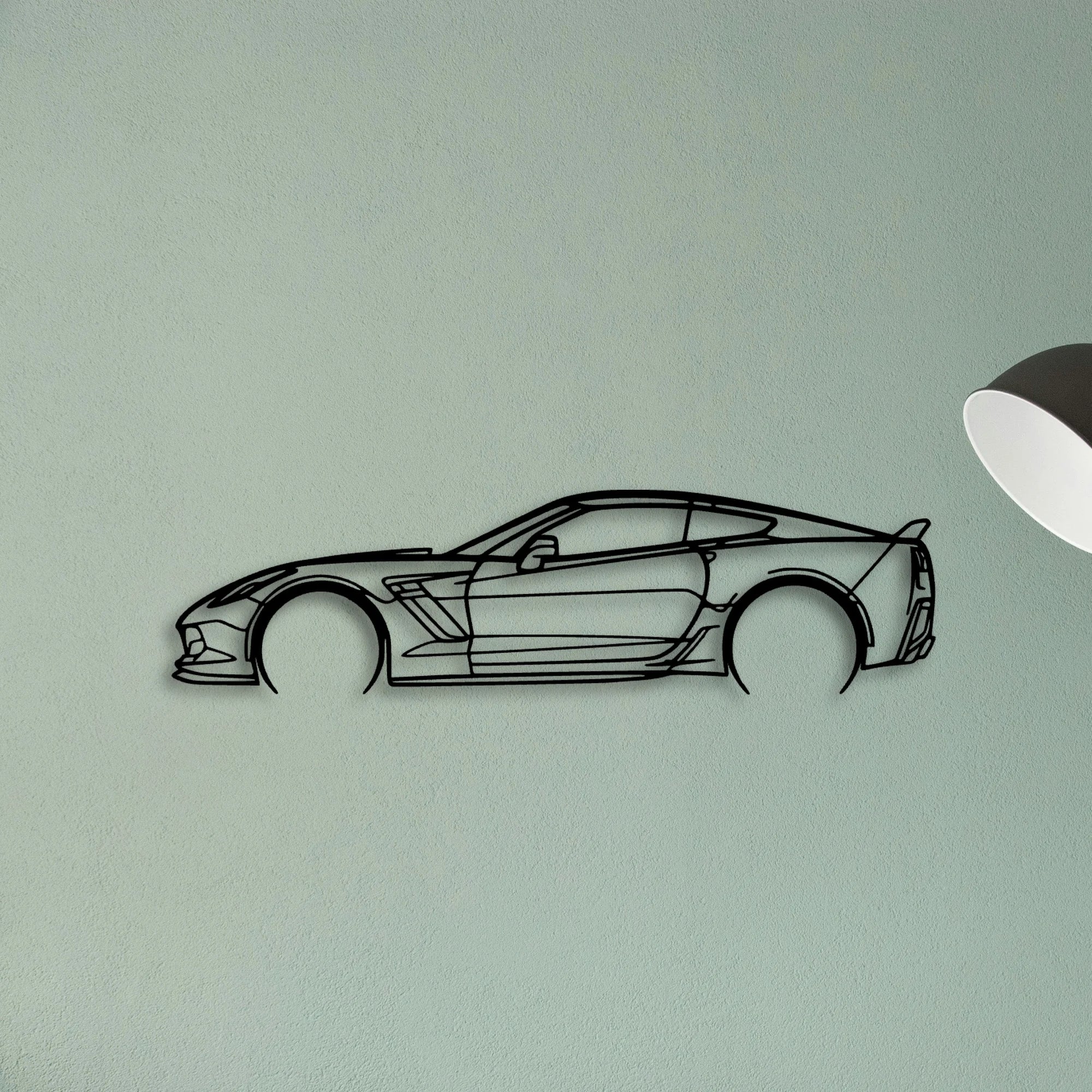 C7 Z06 2 Classic Silhouette Metal Wall Art - Tinvibe