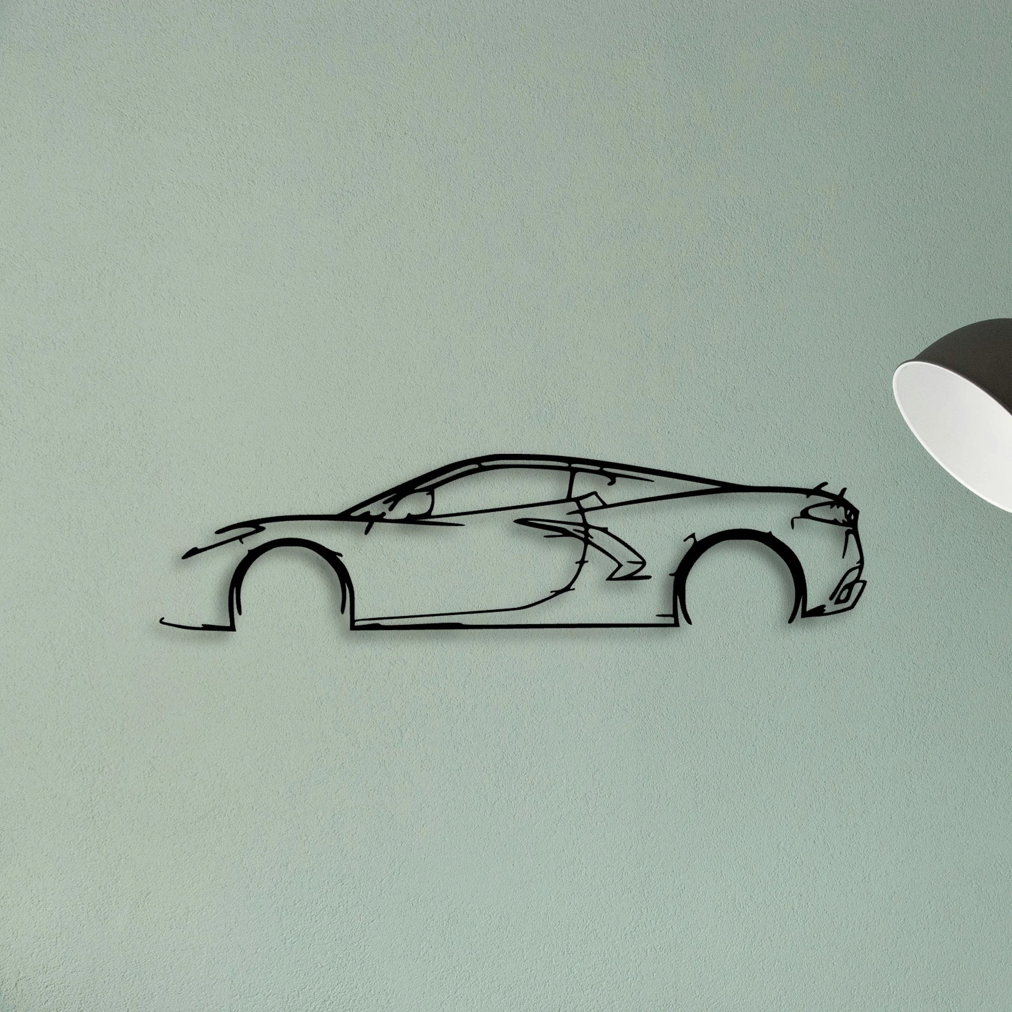 C8 3 Classic Silhouette Metal Wall Art - Tinvibe