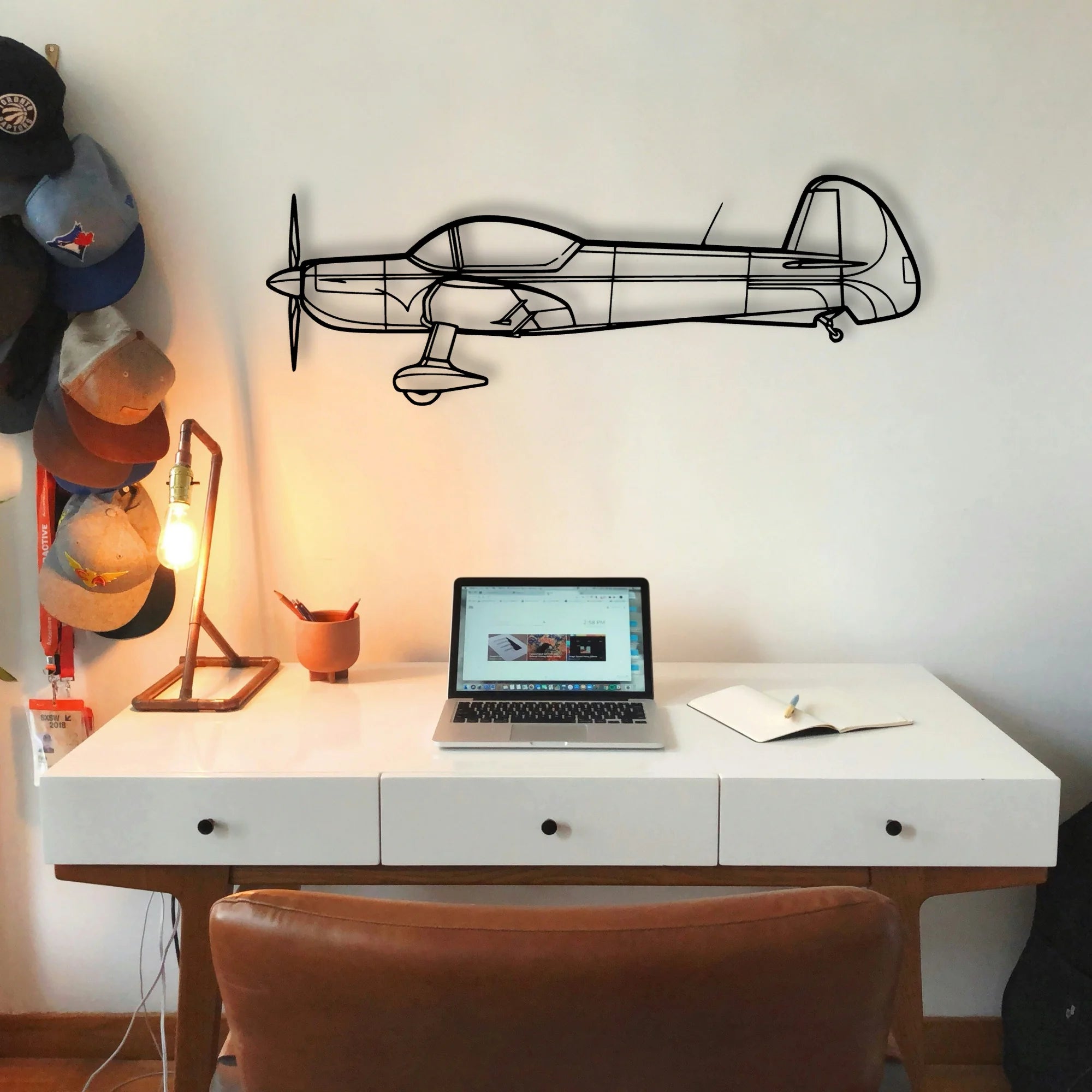 Cap 10 2006 Classic Aircraft Silhouette Metal Wall Art - Tinvibe