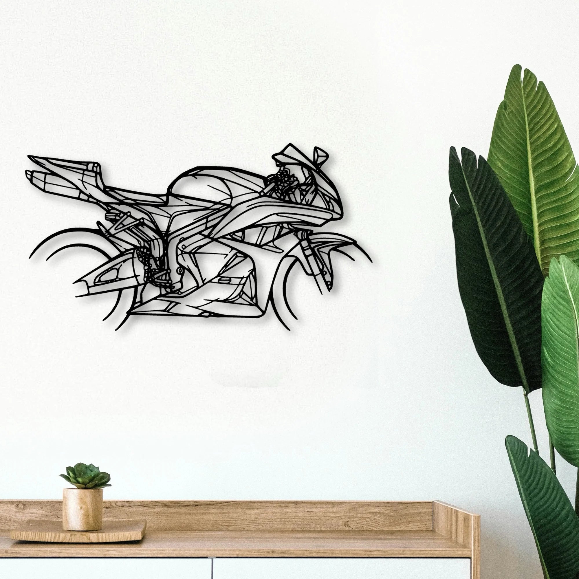 Cbr 600RR 2009 Classic Motorcycle Silhouette Metal Wall Art - Tinvibe