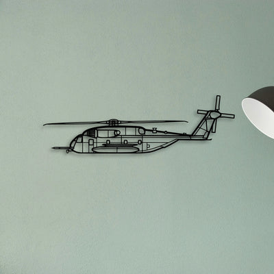 Ch 53E Super Stallion Classic Aircraft Silhouette Metal Wall Art - Tinvibe