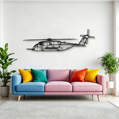 Ch 53E Super Stallion Classic Aircraft Silhouette Metal Wall Art - Tinvibe
