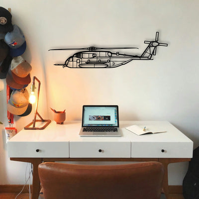 Ch 53E Super Stallion Classic Aircraft Silhouette Metal Wall Art - Tinvibe
