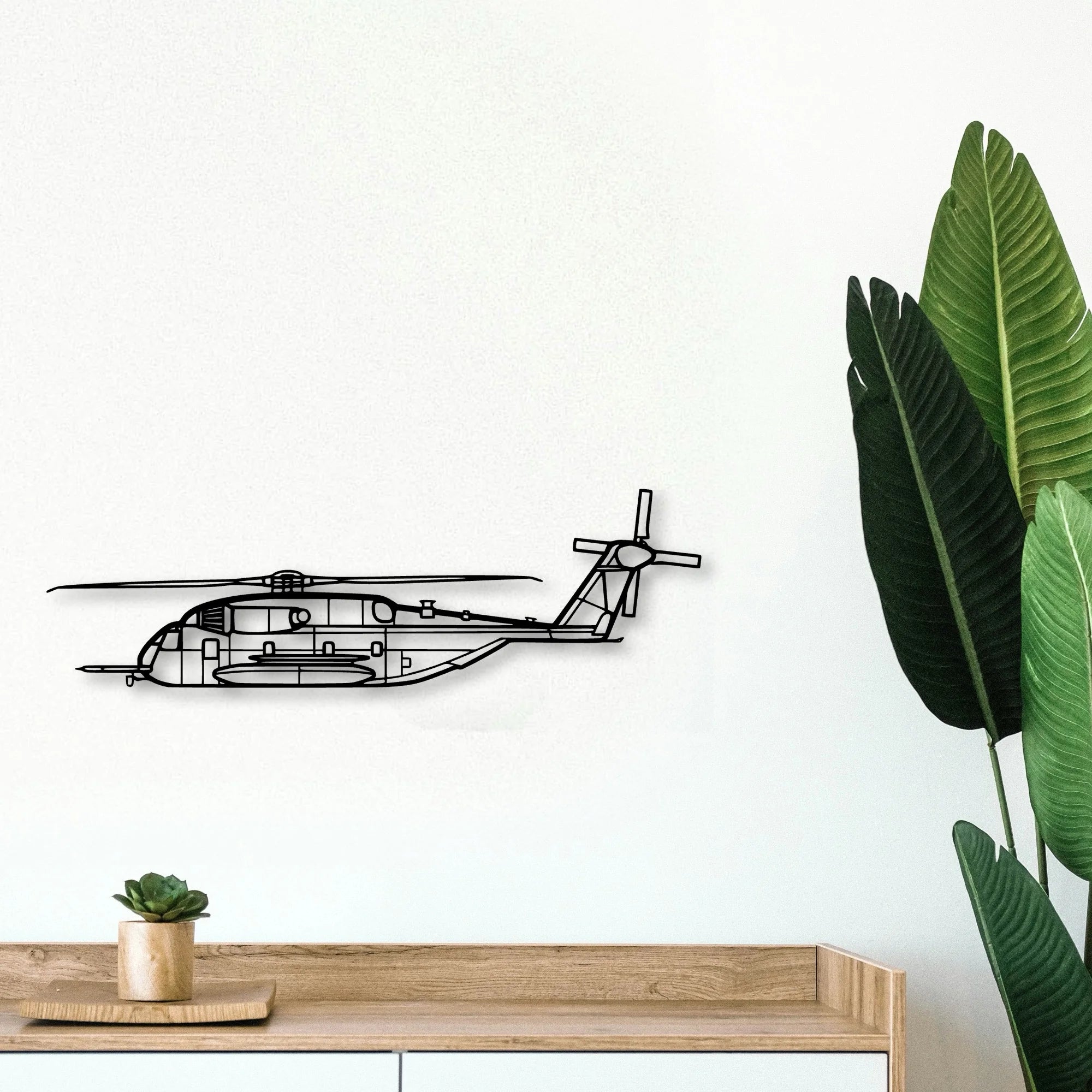 Ch 53E Super Stallion Classic Aircraft Silhouette Metal Wall Art - Tinvibe