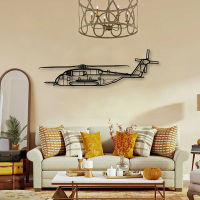 Ch 53E Super Stallion Classic Aircraft Silhouette Metal Wall Art - Tinvibe