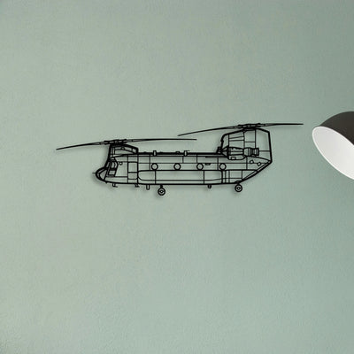 Chinook Ch 47 Classic Aircraft Silhouette Metal Wall Art - Tinvibe