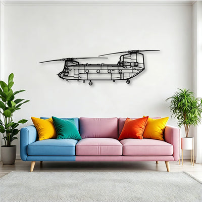 Chinook Ch 47 Classic Aircraft Silhouette Metal Wall Art - Tinvibe