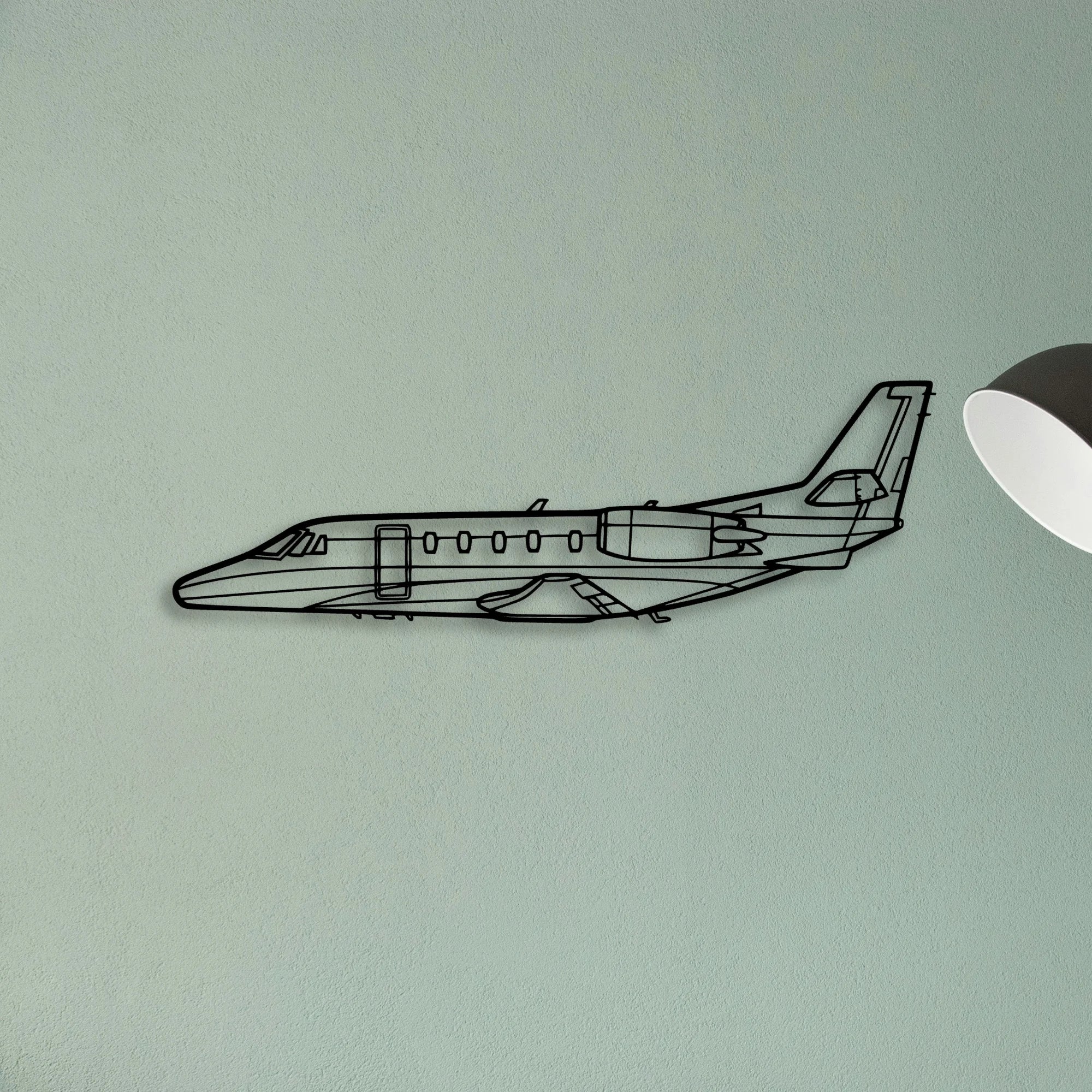 Citation Ii 2 Classic Aircraft Silhouette Metal Wall Art - Tinvibe
