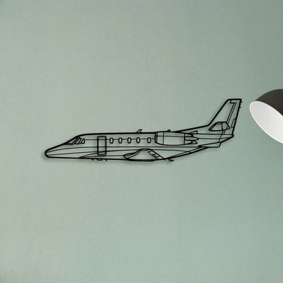 Citation Ii 2 Classic Aircraft Silhouette Metal Wall Art - Tinvibe