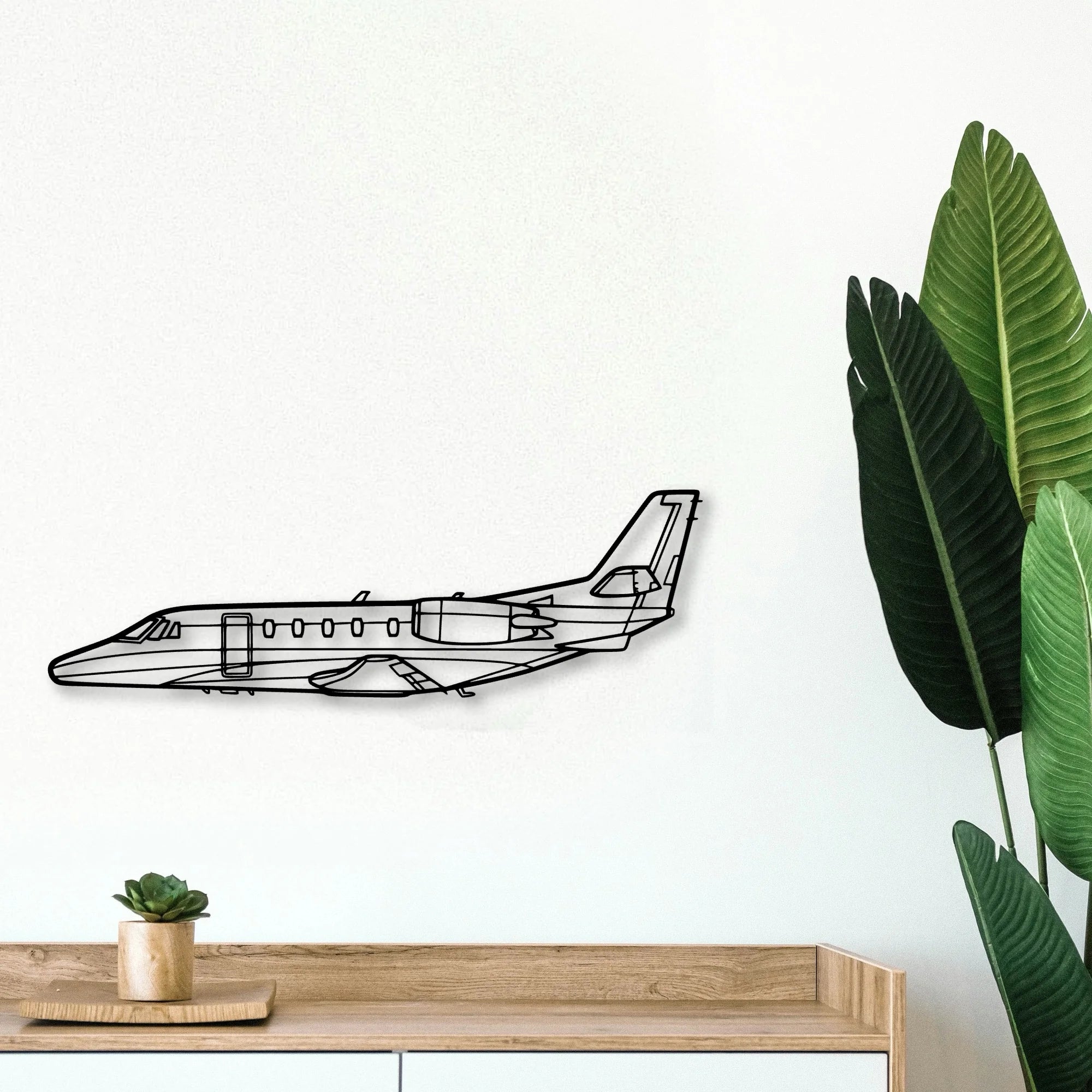 Citation Ii 2 Classic Aircraft Silhouette Metal Wall Art - Tinvibe