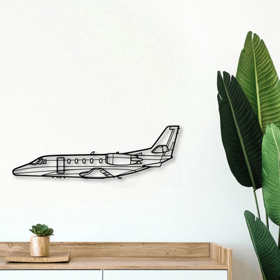 Citation Ii 2 Classic Aircraft Silhouette Metal Wall Art - Tinvibe