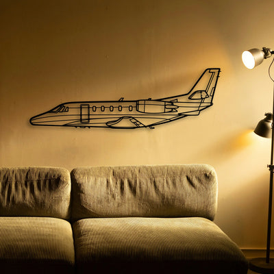 Citation Ii 2 Classic Aircraft Silhouette Metal Wall Art - Tinvibe