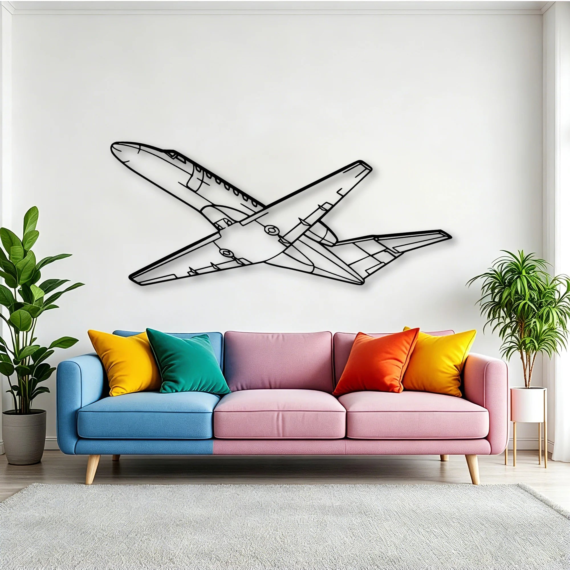 CJ3 Classic Aircraft Silhouette Metal Wall Art - Tinvibe