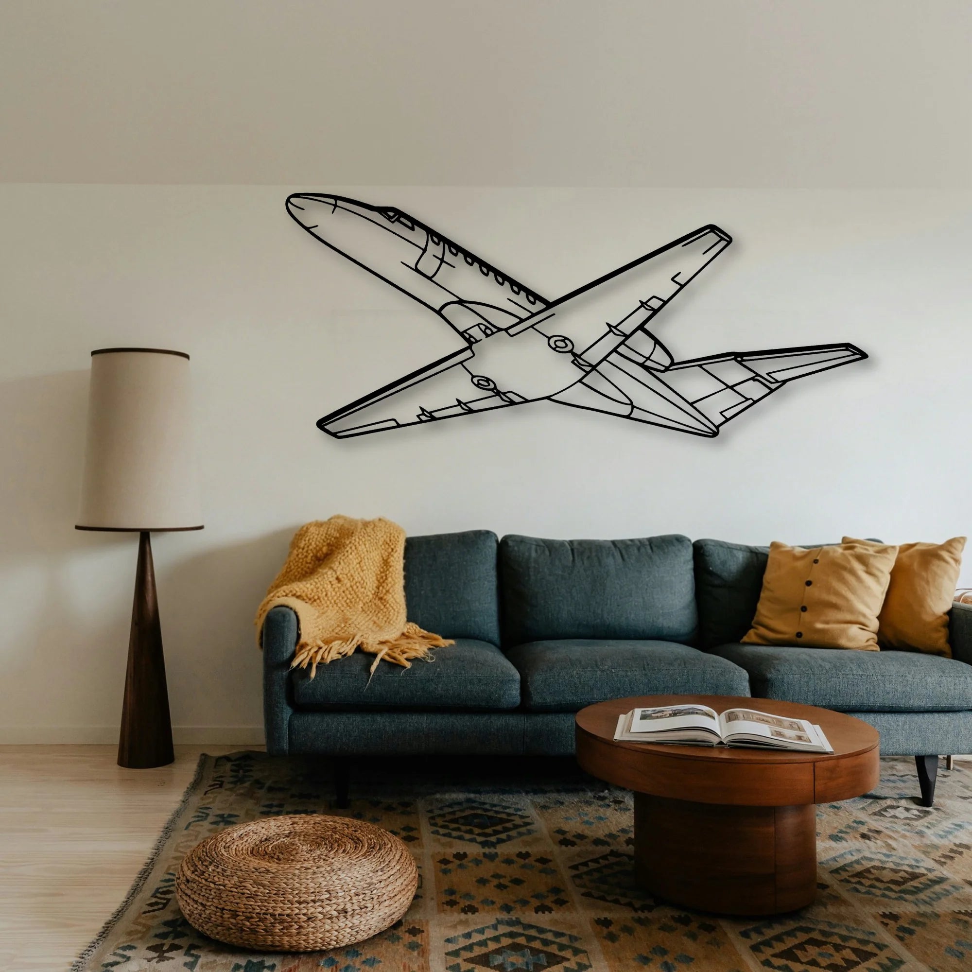 CJ3 Classic Aircraft Silhouette Metal Wall Art - Tinvibe