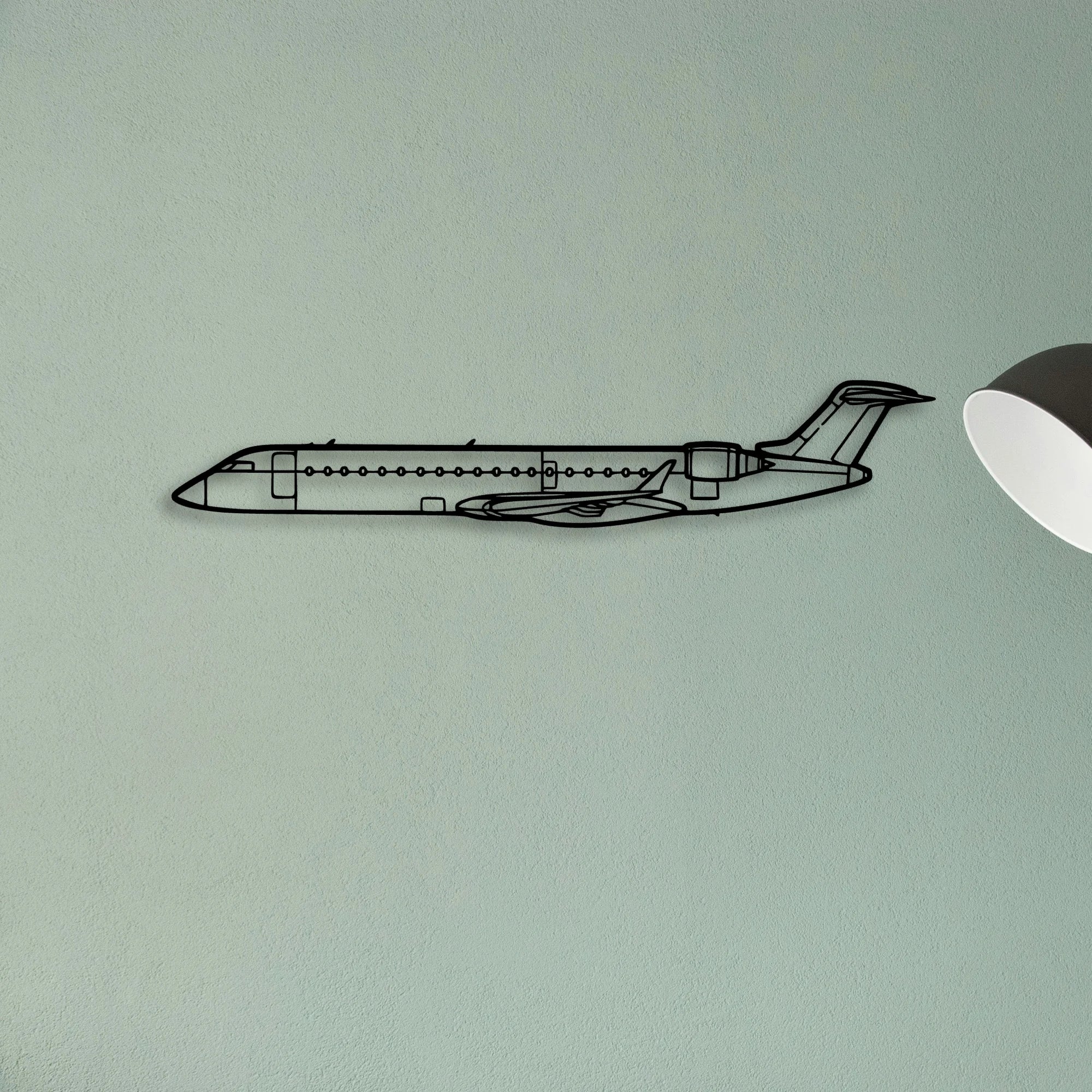 CRJ700 2 Classic Aircraft Silhouette Metal Wall Art - Tinvibe
