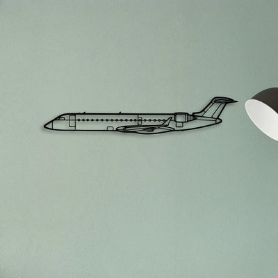 CRJ700 2 Classic Aircraft Silhouette Metal Wall Art - Tinvibe