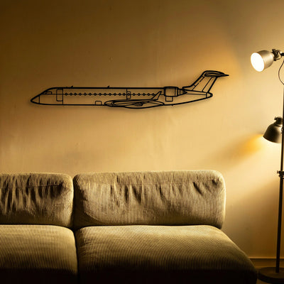 CRJ700 2 Classic Aircraft Silhouette Metal Wall Art - Tinvibe