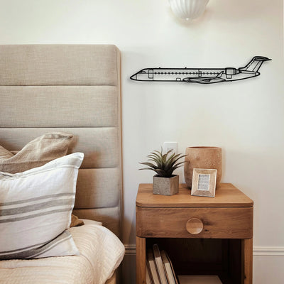 CRJ700 2 Classic Aircraft Silhouette Metal Wall Art - Tinvibe