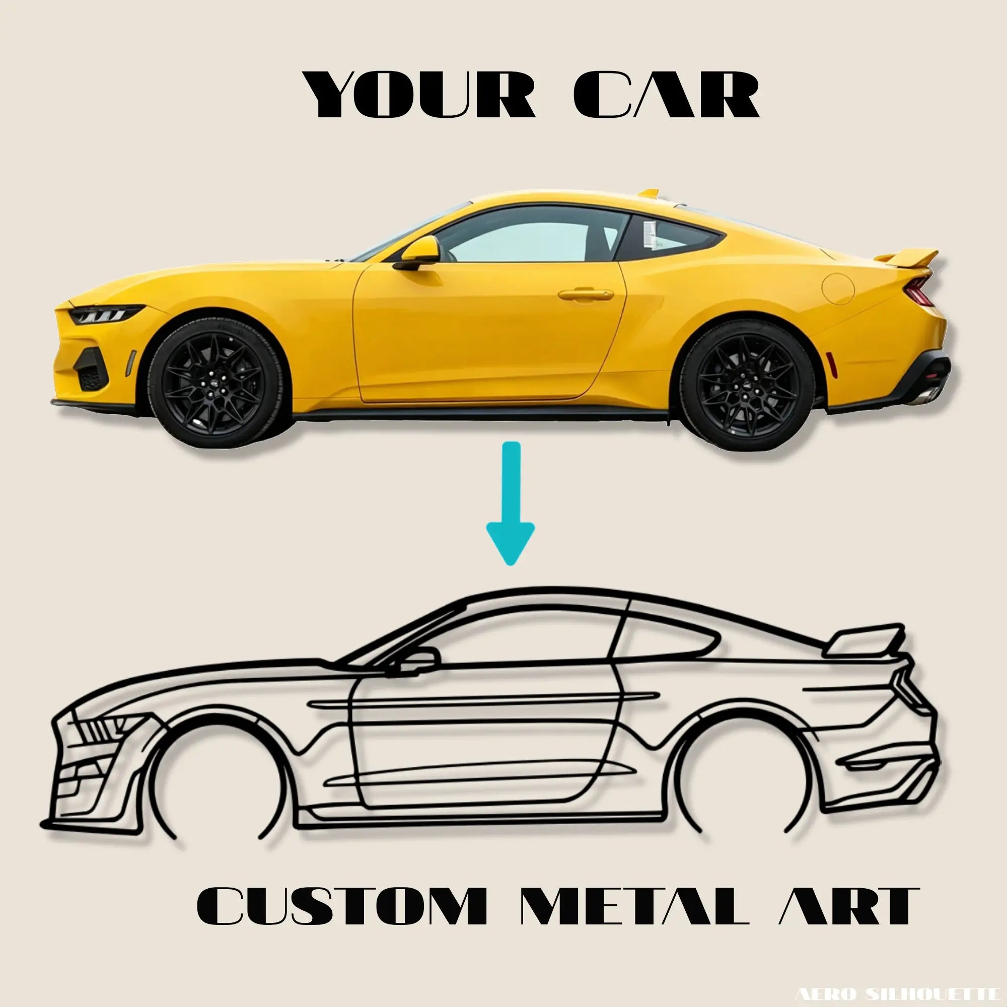 Your Custom Car Silhouette Metal Wall Art Service - Tinvibe
