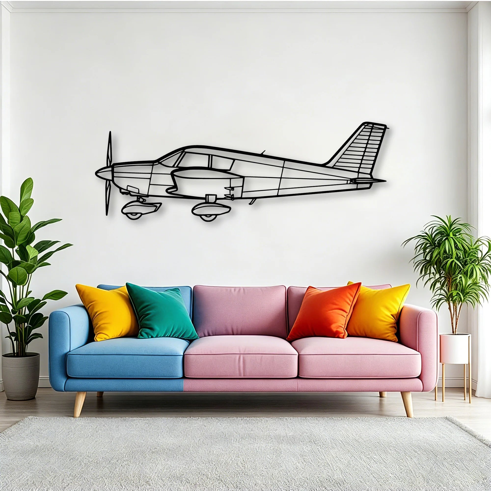 DA40 Classic Aircraft Silhouette Metal Wall Art - Tinvibe