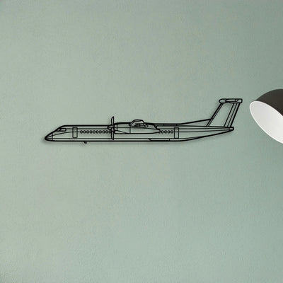 Dash 8 Q400 2 Classic Aircraft Silhouette Metal Wall Art - Tinvibe