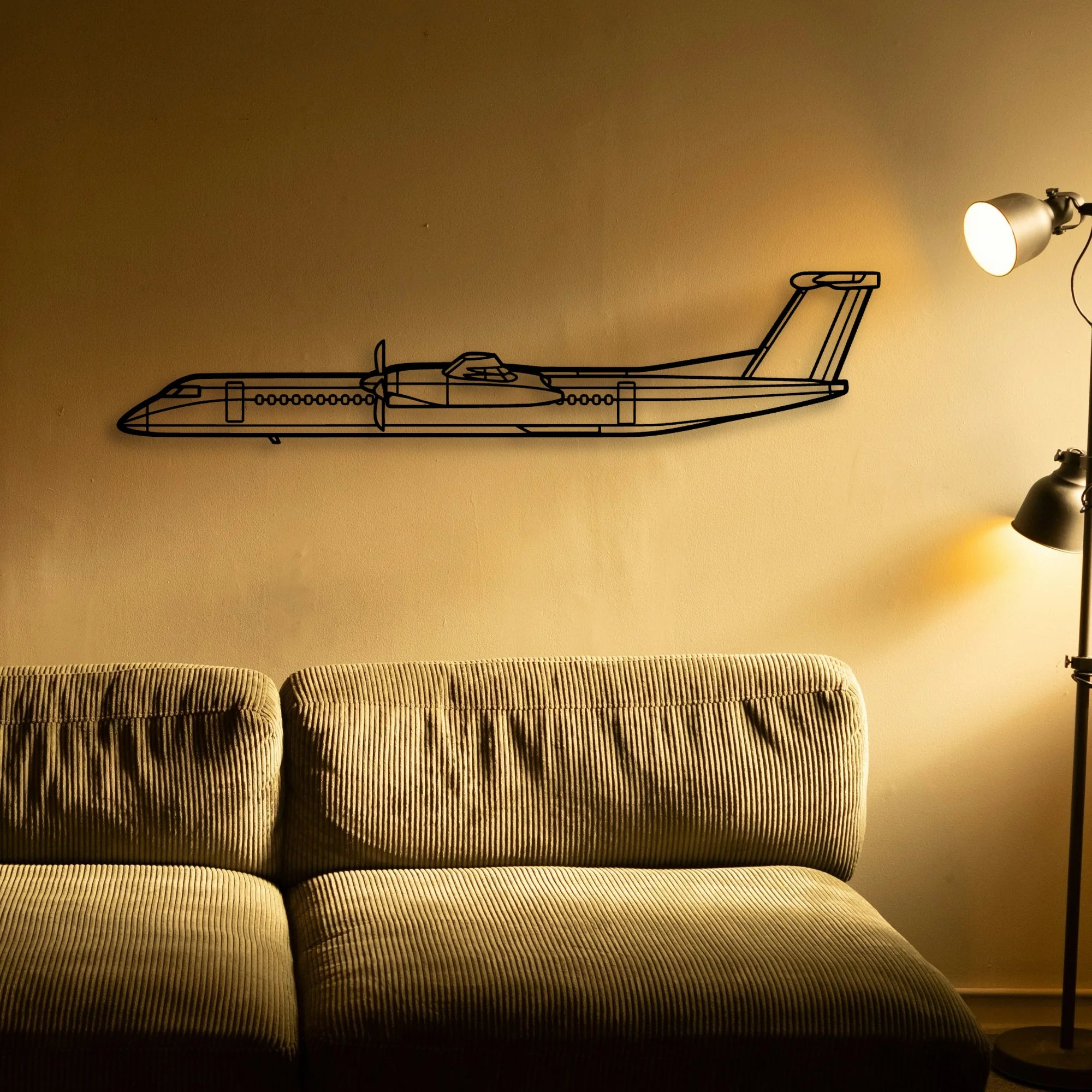 Dash 8 Q400 2 Classic Aircraft Silhouette Metal Wall Art - Tinvibe