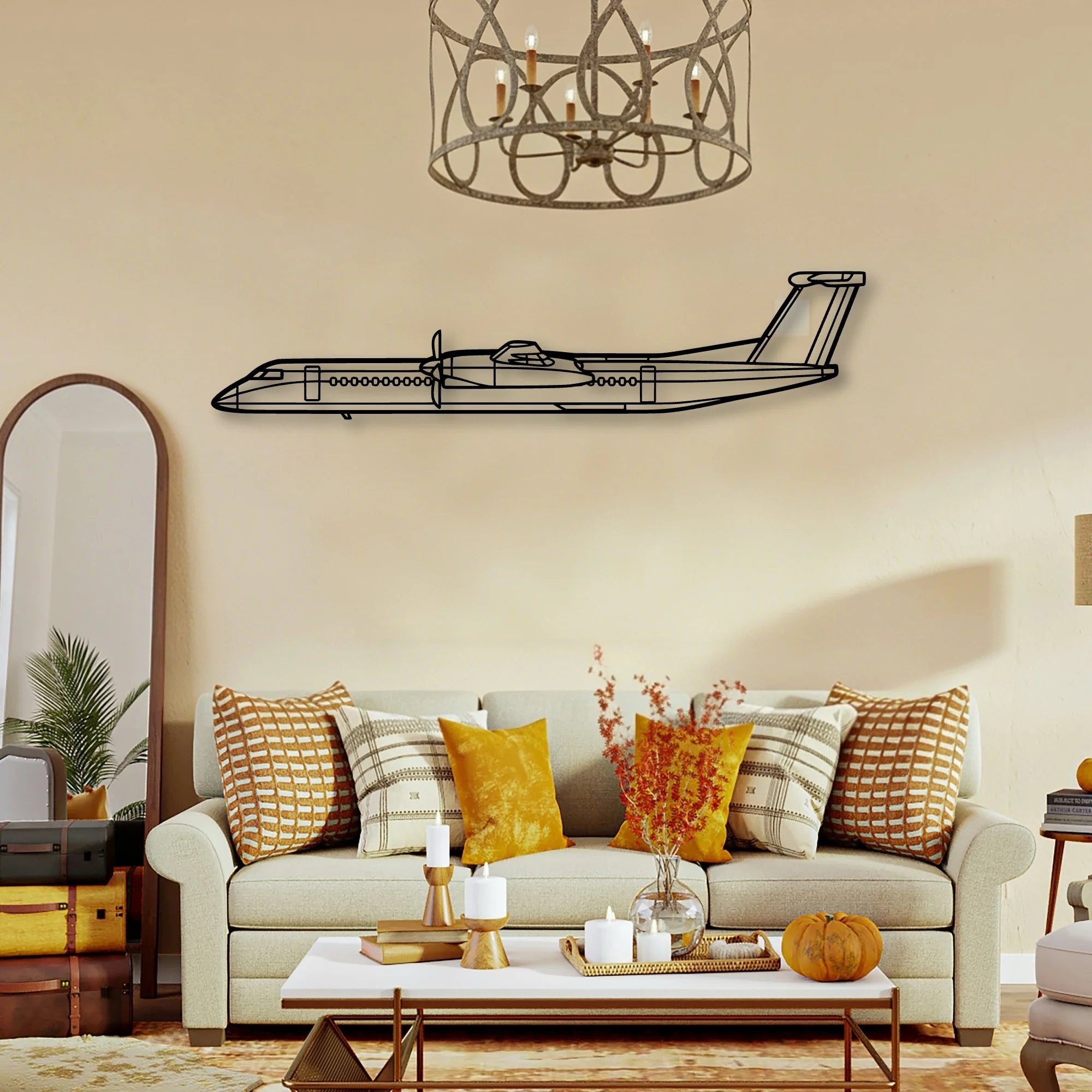 Dash 8 Q400 2 Classic Aircraft Silhouette Metal Wall Art - Tinvibe