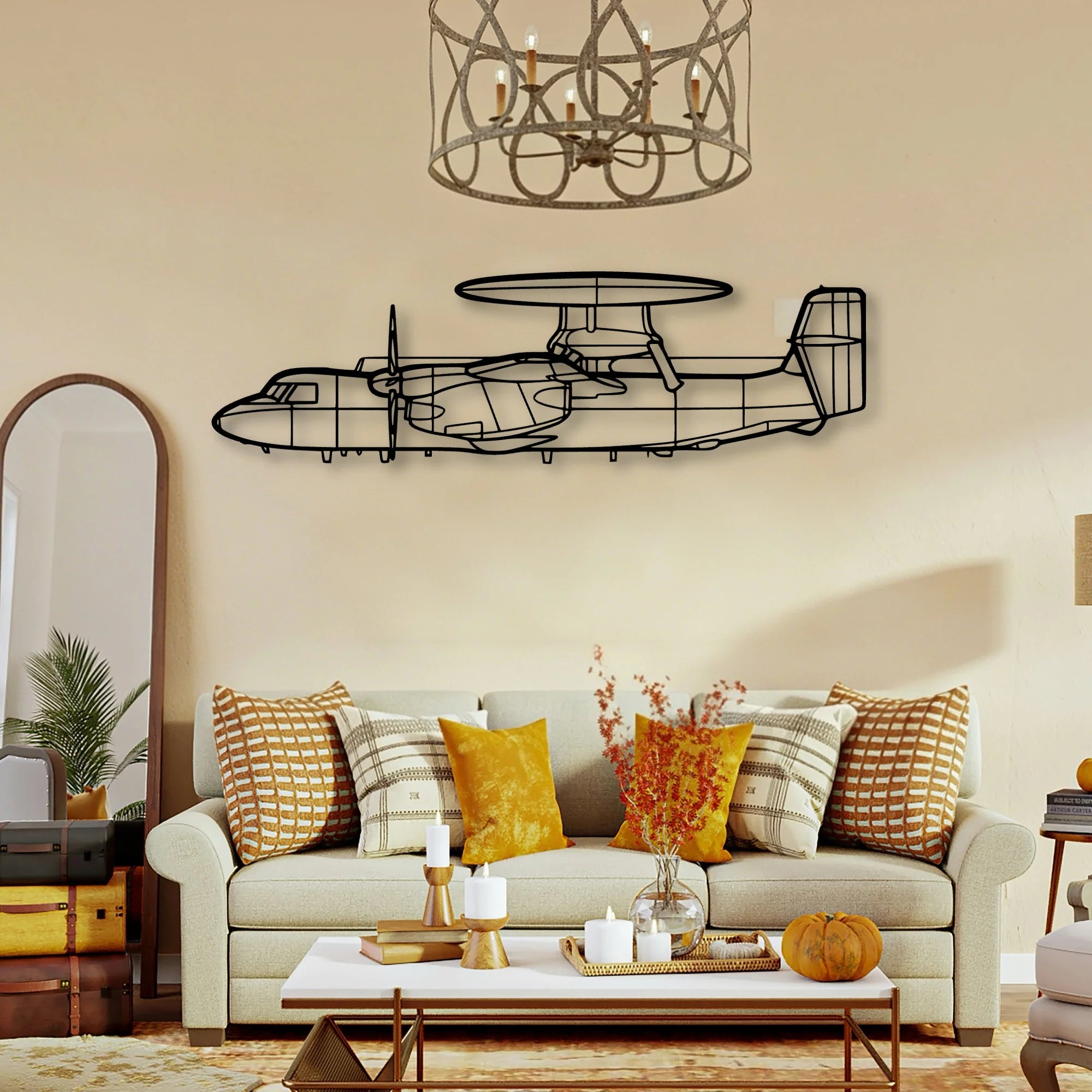DC 3C Classic Aircraft Silhouette Metal Wall Art - Tinvibe