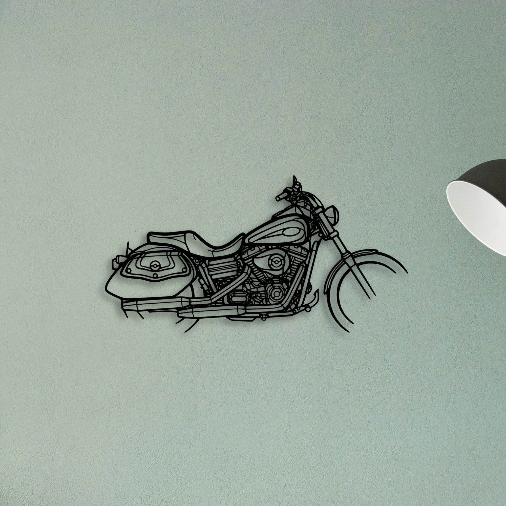 Dyna Low Rider 2008 Classic Motorcycle Silhouette Metal Wall Art - Tinvibe
