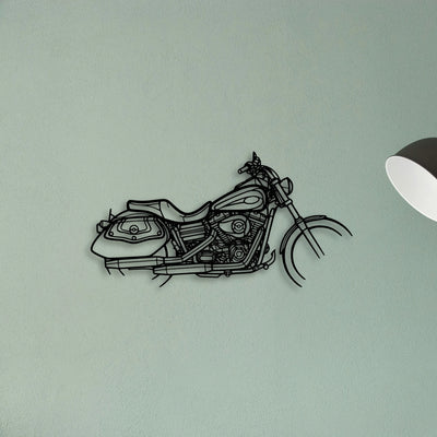 Dyna Low Rider 2008 Classic Motorcycle Silhouette Metal Wall Art - Tinvibe