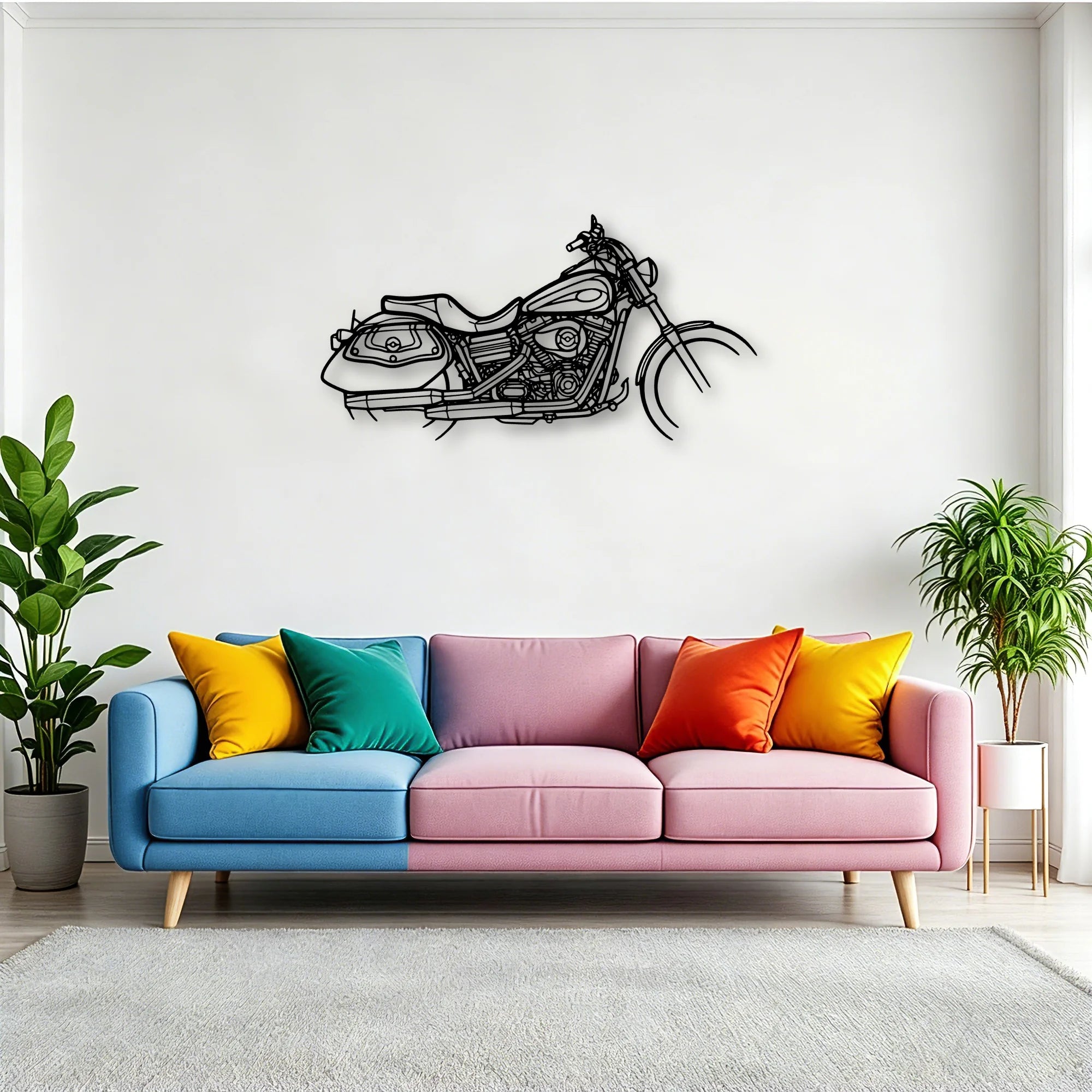 Dyna Low Rider 2008 Classic Motorcycle Silhouette Metal Wall Art - Tinvibe