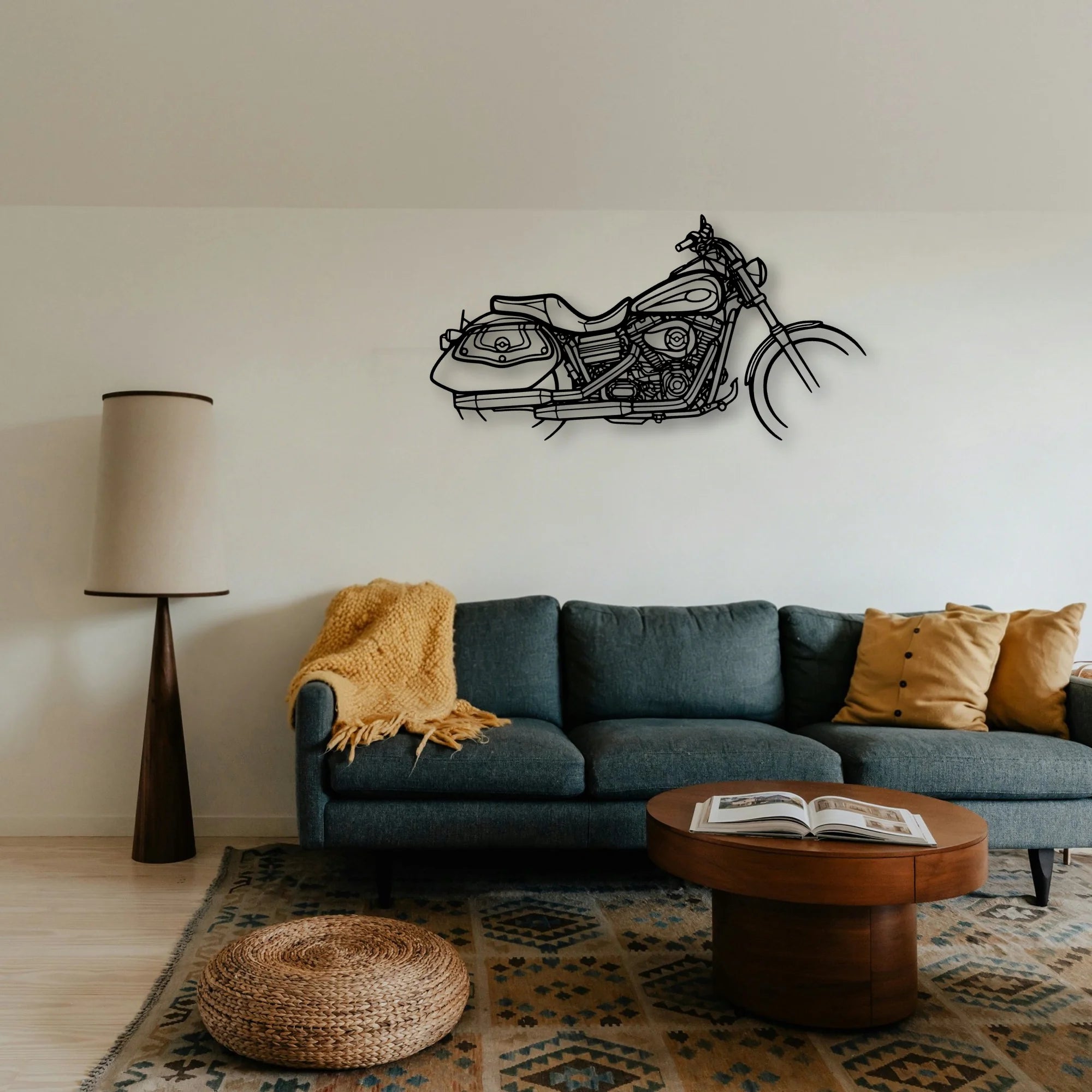 Dyna Low Rider 2008 Classic Motorcycle Silhouette Metal Wall Art - Tinvibe