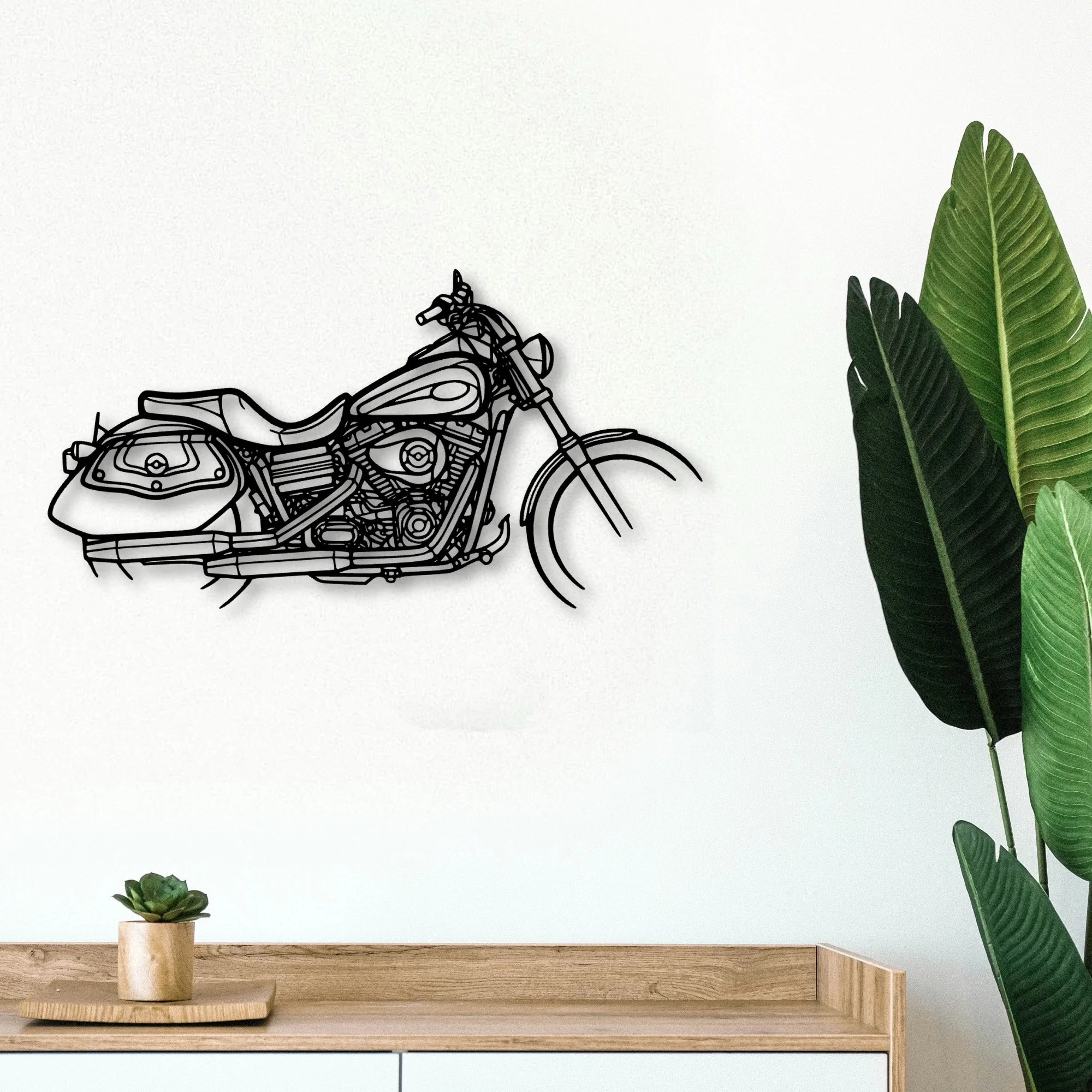 Dyna Low Rider 2008 Classic Motorcycle Silhouette Metal Wall Art - Tinvibe