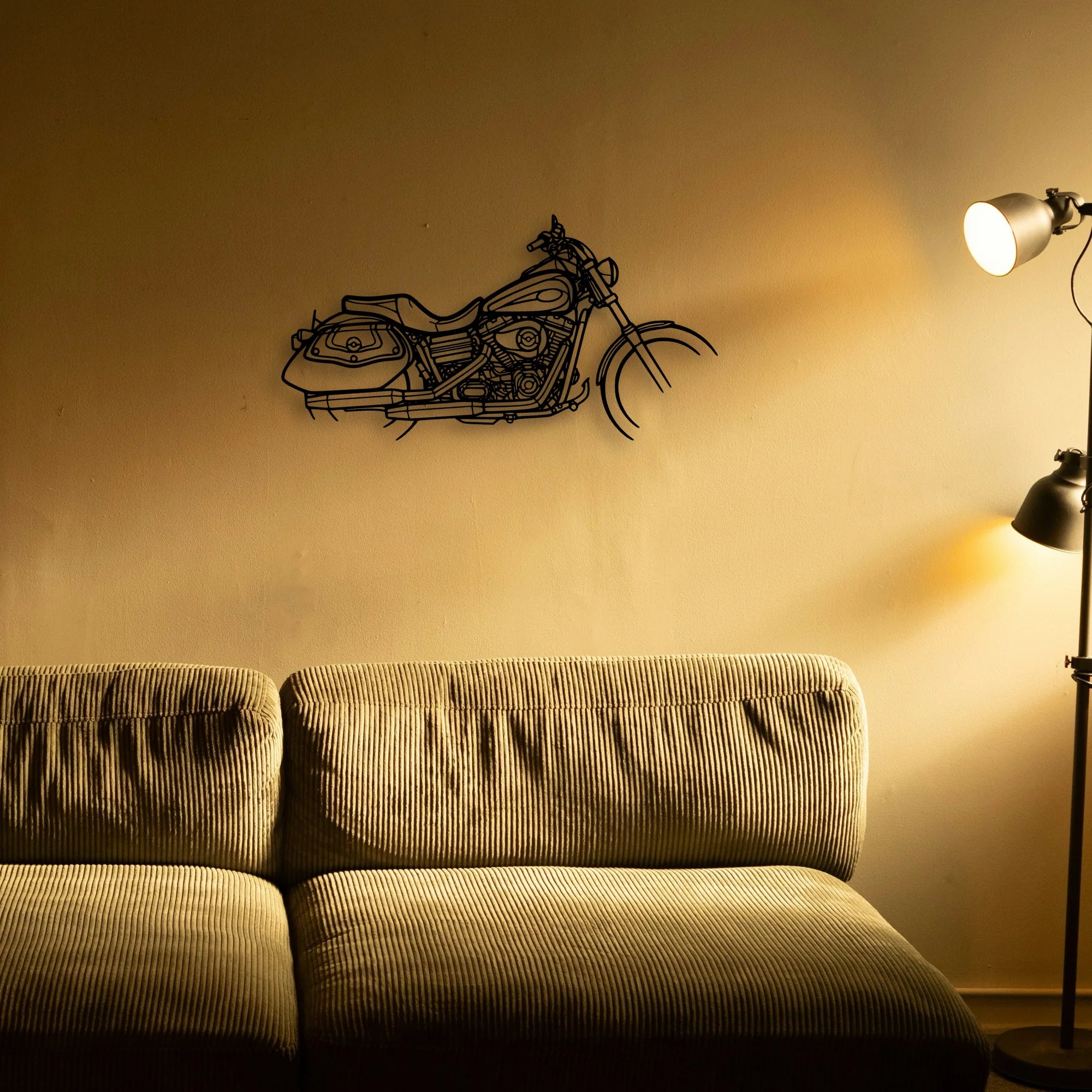Dyna Low Rider 2008 Classic Motorcycle Silhouette Metal Wall Art - Tinvibe