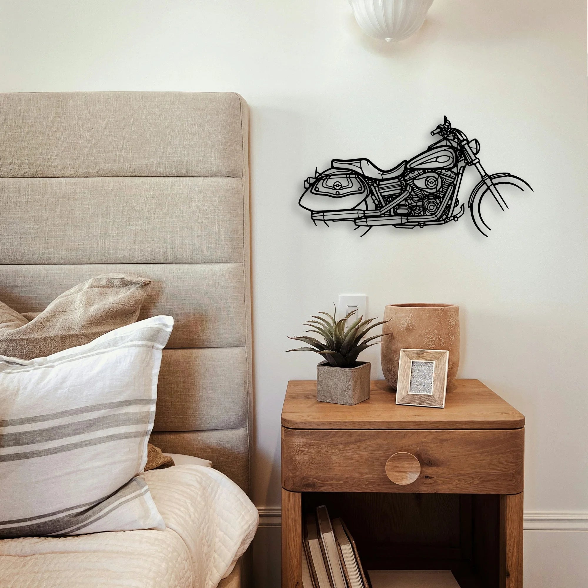 Dyna Low Rider 2008 Classic Motorcycle Silhouette Metal Wall Art - Tinvibe