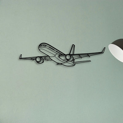 E175 Classic Aircraft Silhouette Metal Wall Art - Tinvibe