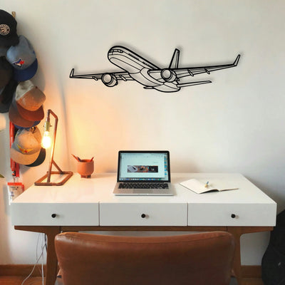 E175 Classic Aircraft Silhouette Metal Wall Art - Tinvibe