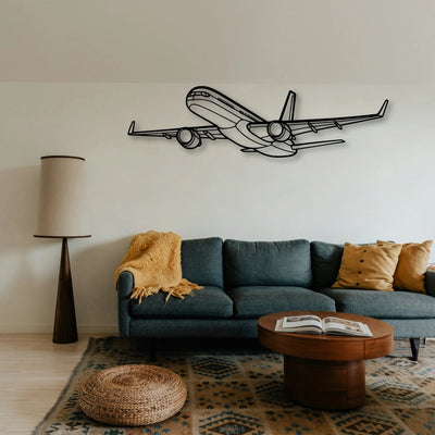 E175 Classic Aircraft Silhouette Metal Wall Art - Tinvibe