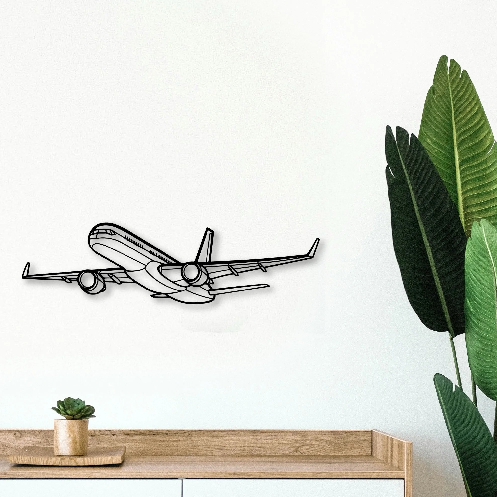 E175 Classic Aircraft Silhouette Metal Wall Art - Tinvibe