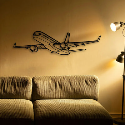 E175 Classic Aircraft Silhouette Metal Wall Art - Tinvibe