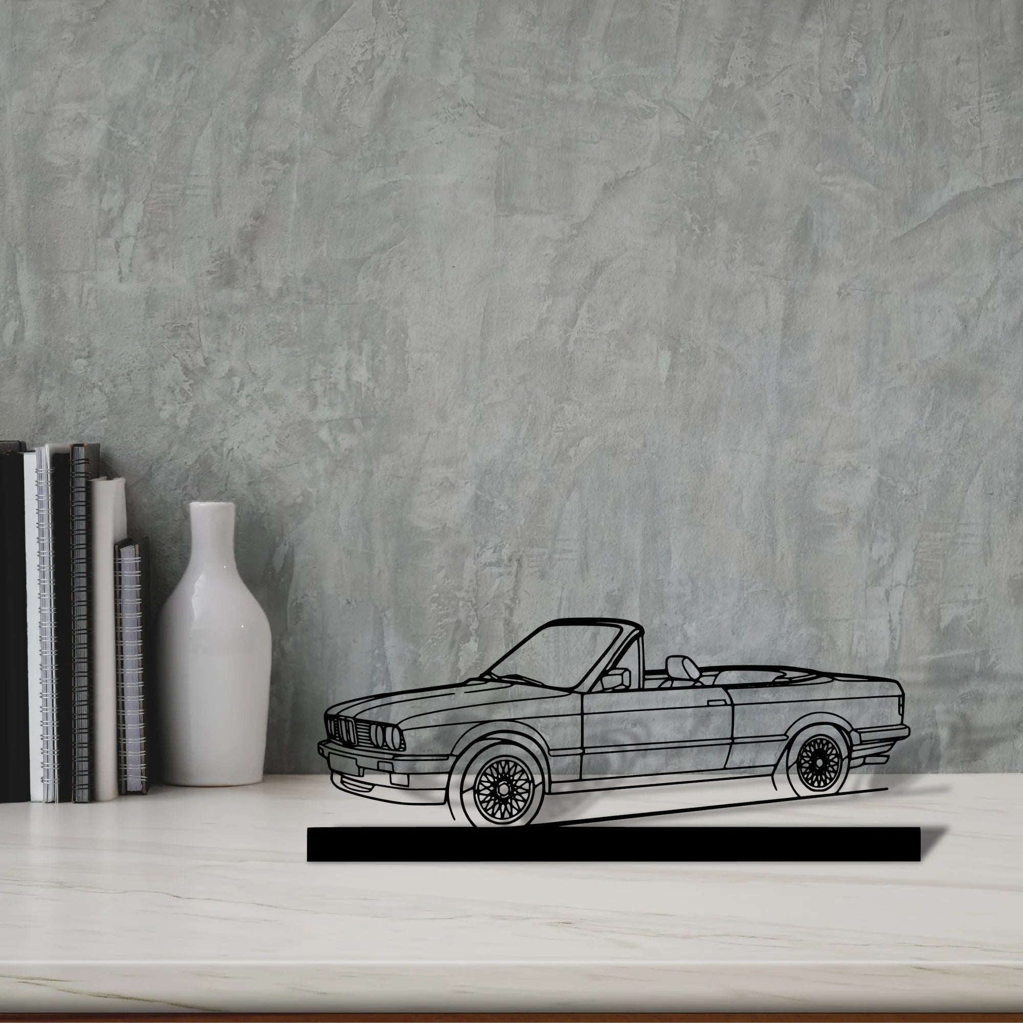 e30-convertible Silhouette Metal Art Stand - Tinvibe