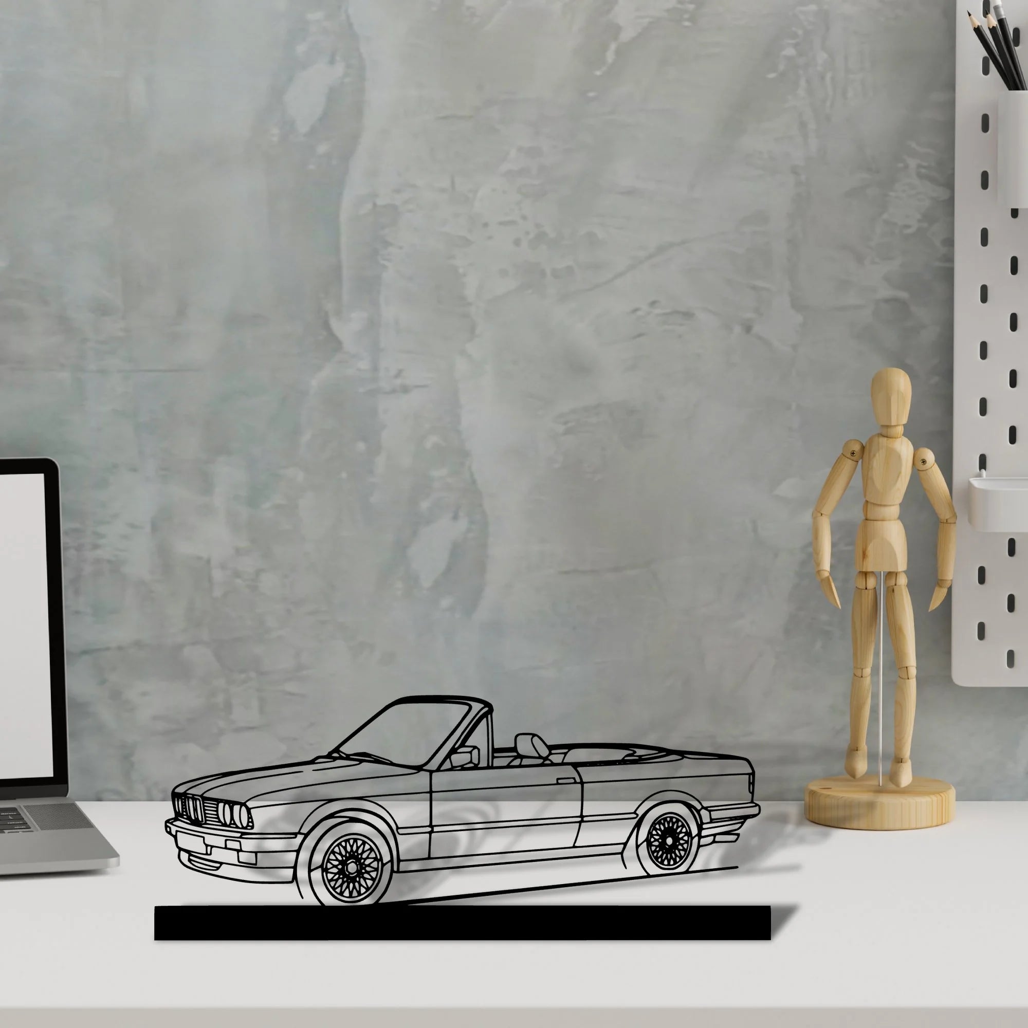 e30-convertible Silhouette Metal Art Stand - Tinvibe