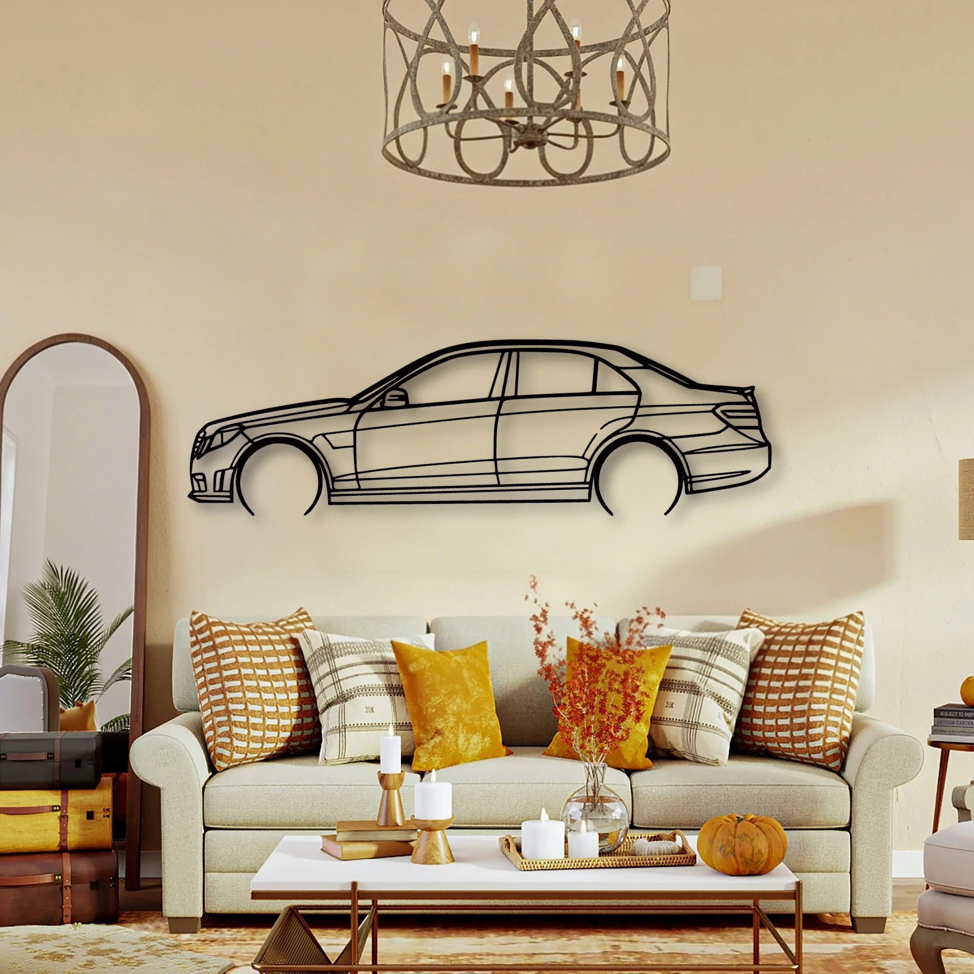 E63 AMG 2 Classic Silhouette Metal Wall Art - Tinvibe