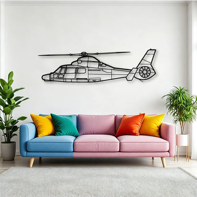 EC135T2 Classic Aircraft Silhouette Metal Wall Art - Tinvibe