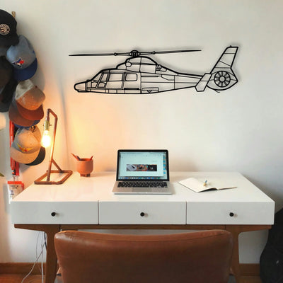 EC135T2 Classic Aircraft Silhouette Metal Wall Art - Tinvibe