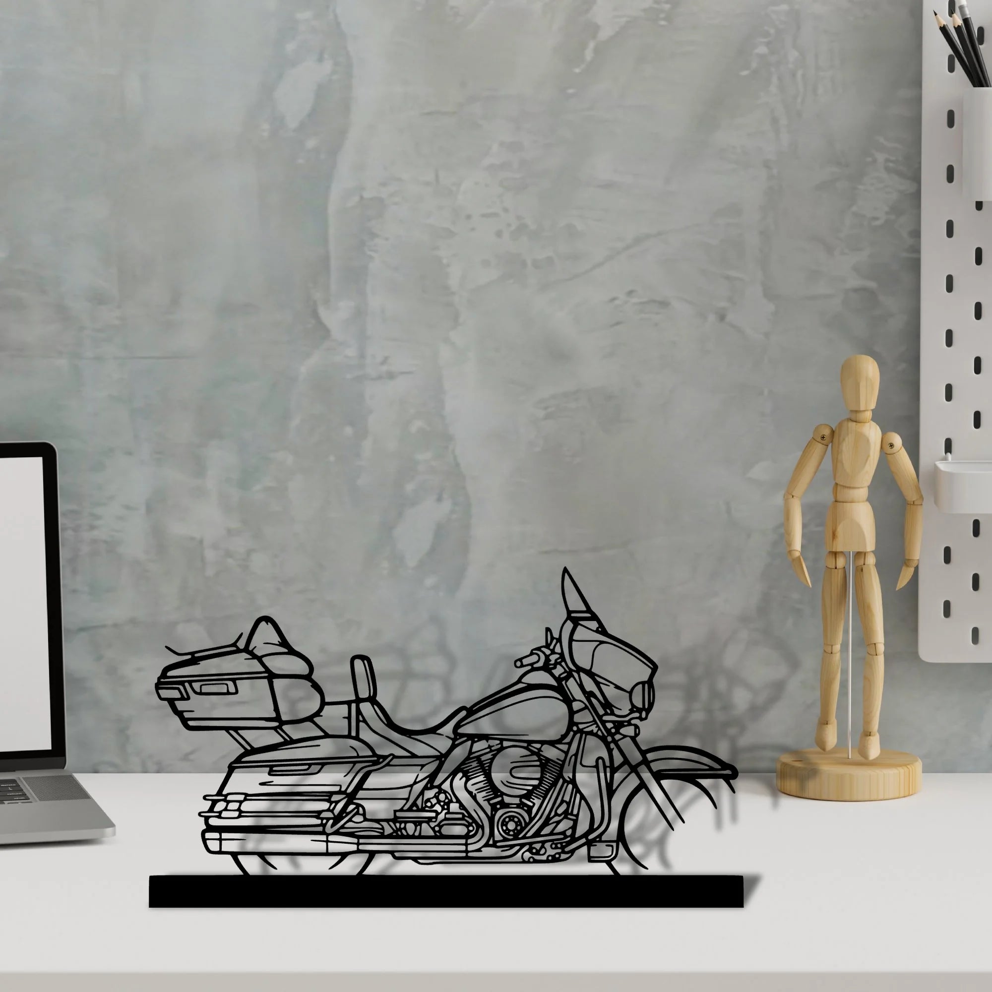 electra-glide Silhouette Metal Art Stand - Tinvibe