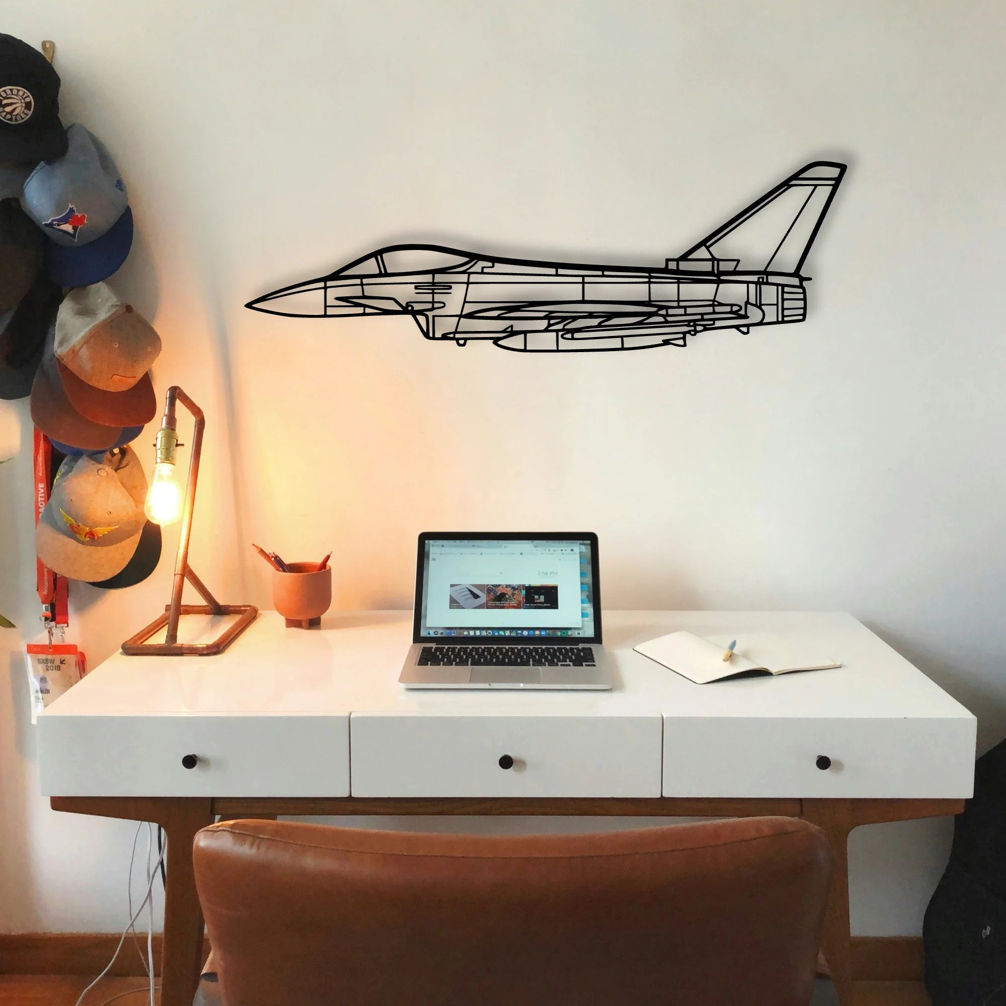 Eurofighter Typhoon Classic Aircraft Silhouette Metal Wall Art - Tinvibe
