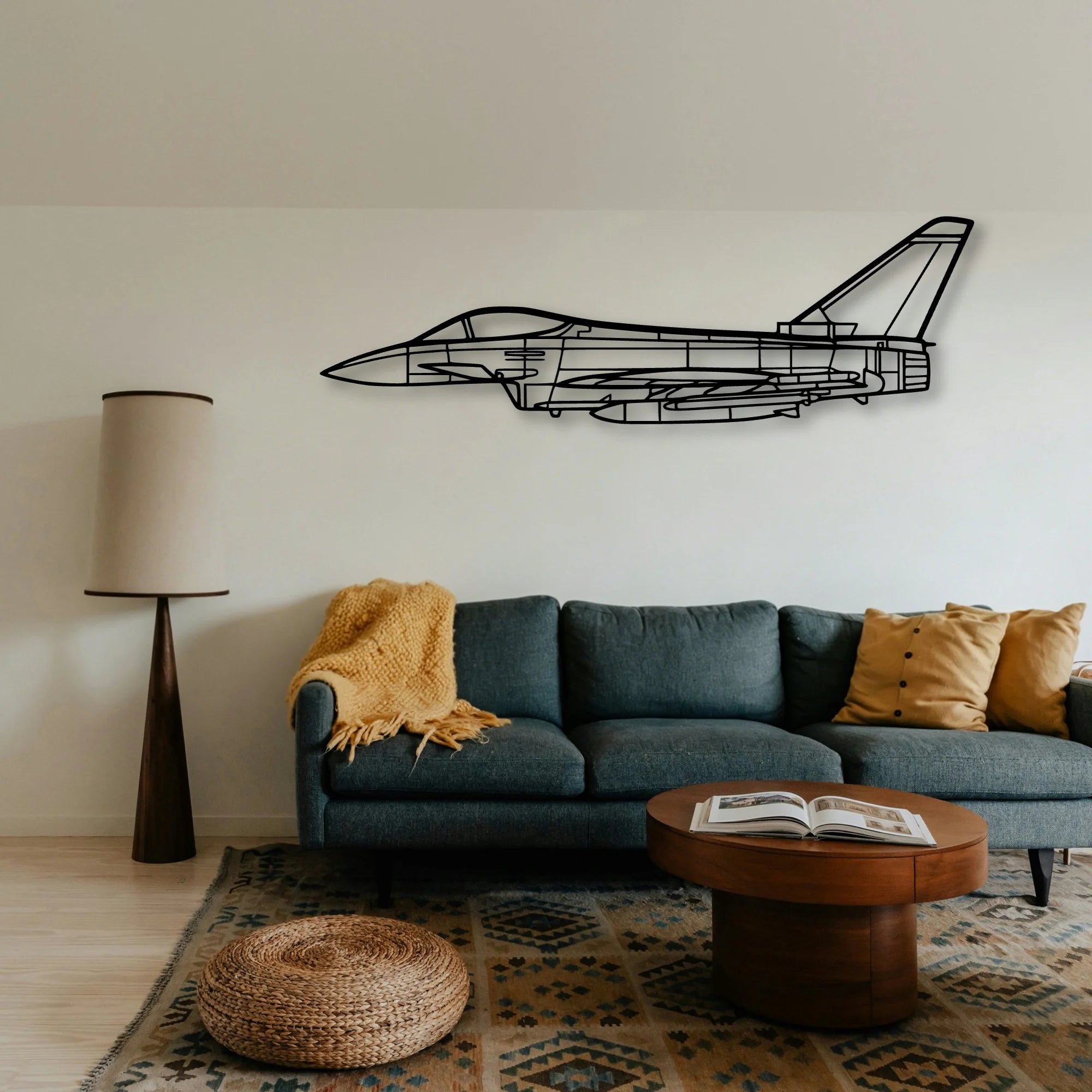 Eurofighter Typhoon Classic Aircraft Silhouette Metal Wall Art - Tinvibe