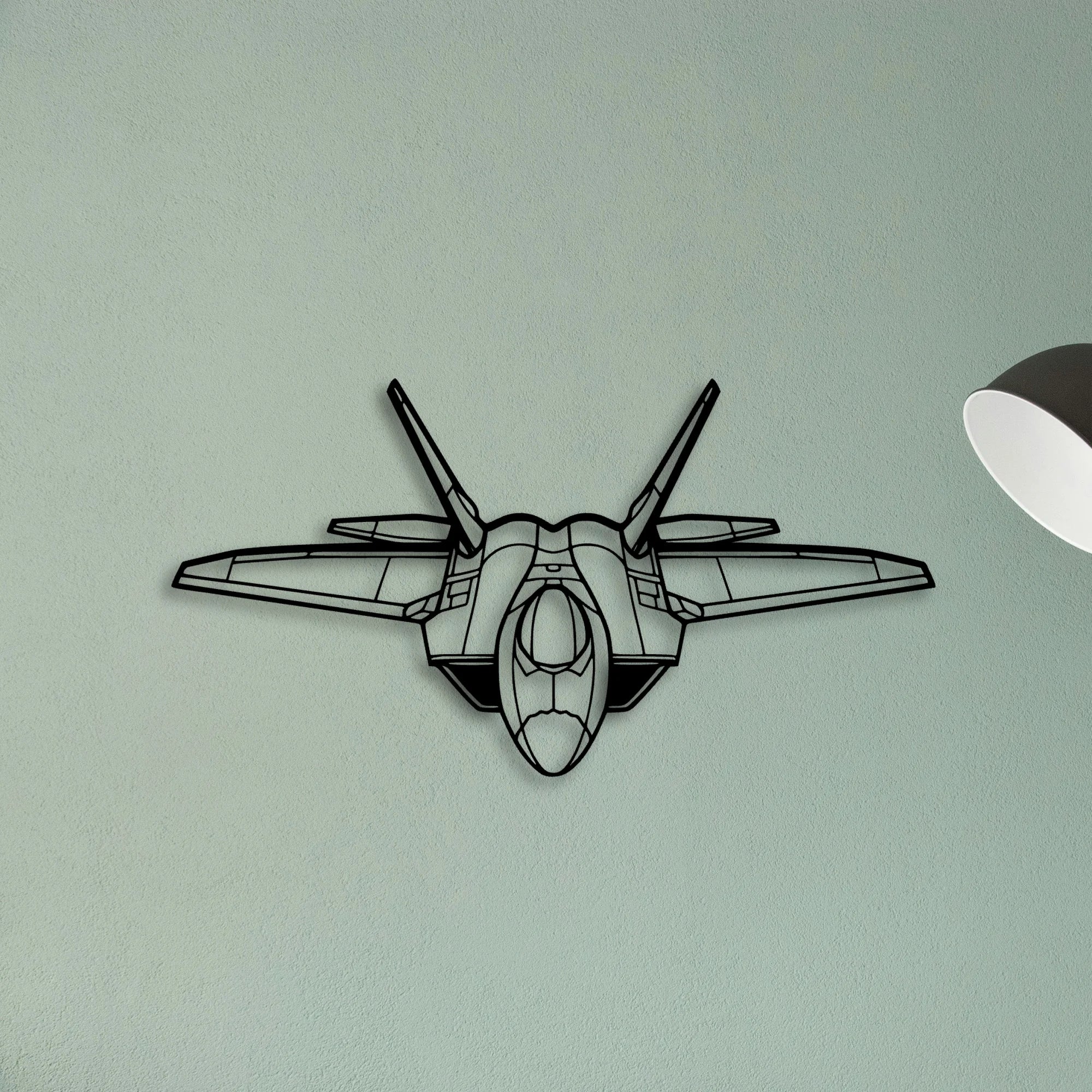F 22 Raptor Classic Aircraft Silhouette Metal Wall Art - Tinvibe